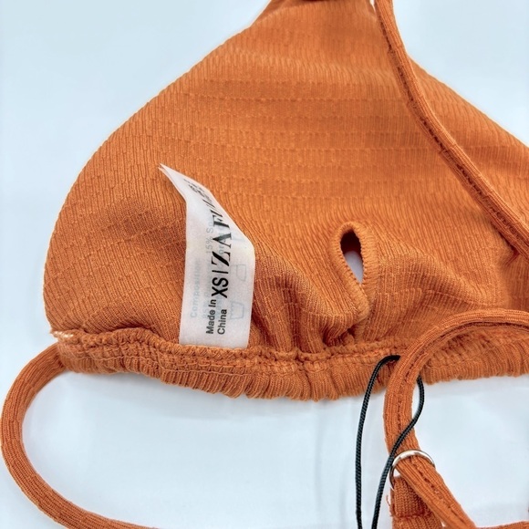 ZAFUL Triangle Bikini Cami String Swimwear Texture High Cut Thong Swimsuit XS - Picture 7 of 10